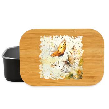 Wasserfarbene Schmetterlinge - Lunch Box - Schwarz - Vorne