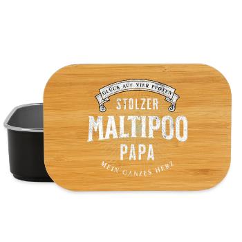 Stolzer Maltipoo Papa Glück auf 4 Pfoten - Lunch Box - Schwarz - Vorne
