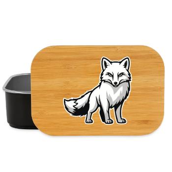 Renard Polaire Arctique Blanc Logo Animal Nature - Boîte à goûter - noir - Devant