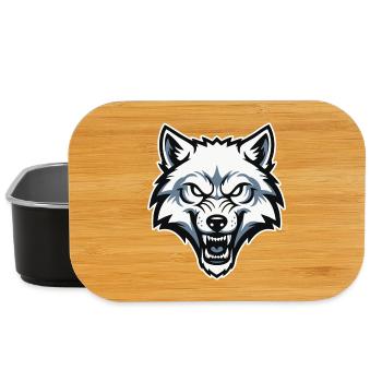 Loup Blanc Arctique Sauvage Logo Mascotte Wolf - Boîte à goûter - noir - Devant