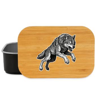Loup Sauvage Course Mascotte Alpha Wolf - Boîte à goûter - noir - Devant