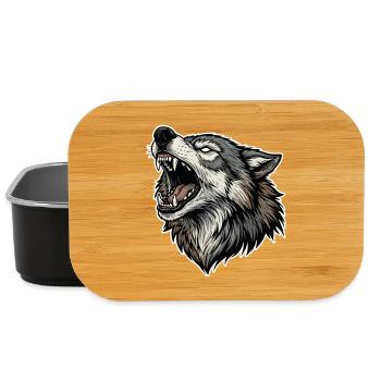 Loup Sauvage Hurlant Mascotte Alpha Wolf - Boîte à goûter - noir - Devant