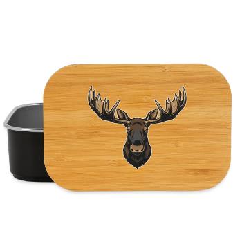 Majestic Elk Forest Logo Maskottchen Elch - Lunch Box - Schwarz - Vorne