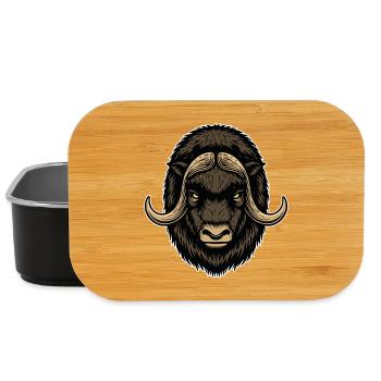 Arktische Moschusochse Wildmaskottchen-Logo - Lunch Box - Schwarz - Vorne