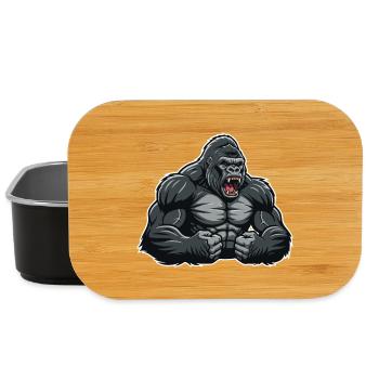 Gorilla Muscular Anger Gorilla Maskottchen-Logo - Lunch Box - Schwarz - Vorne