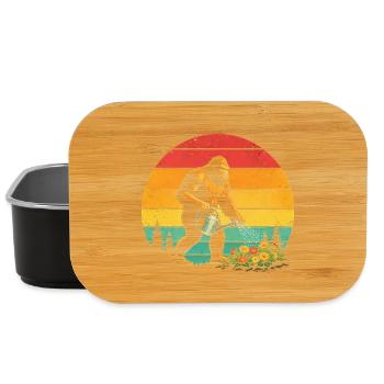 Funny Big Foot Gardener Garden Flowers - Lunch Box - black - Front