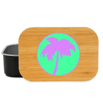 Neon Palmenkreis Silhouette - Lunch Box - Schwarz - Vorne