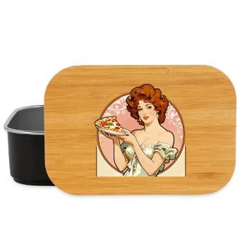 Pizza-Girl vintage Pin-Up dans le style Art nouveau - Boîte à goûter - noir - Devant