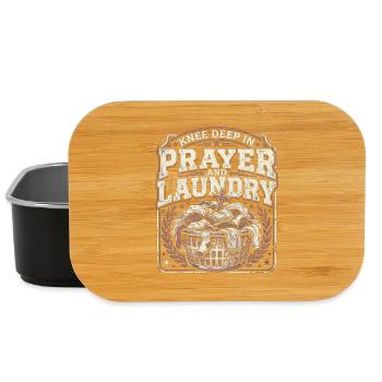 Knee Deep In Prayer And Laundry Christliche Mama - Lunch Box - Schwarz - Vorne