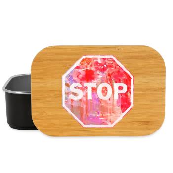 Grunge Stop Sign - Lunch Box - black - Front