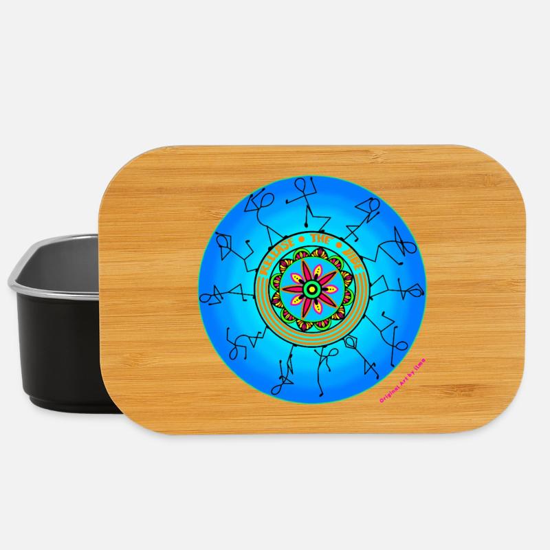 Release the Vibe - Handgezeichnetes Mandala Art - Lunch Box - Schwarz