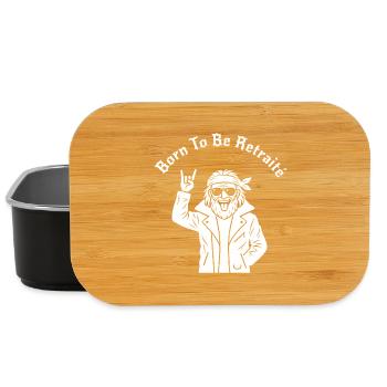 Born To Be Retired (white text) - Lunch Box - black - Front