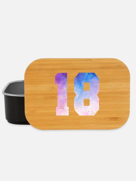 numéro 18 – Cadeau anniversaire 18 ans - Boîte à goûter - noir