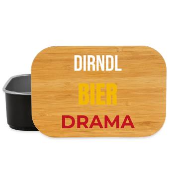 Dirndl Bier Drama T-Shirt – Lustiges Frühlingsfest - Lunch Box - Schwarz - Vorne