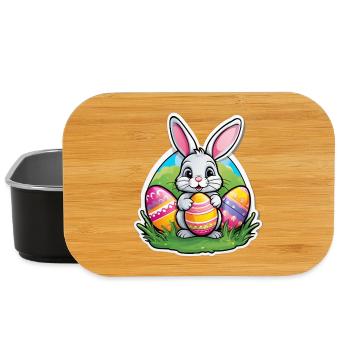Osterhase und bunte Eier - Lunch Box - Schwarz - Vorne