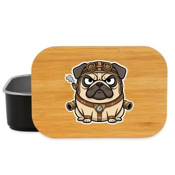 Pug Dog Steampunk Steam Booster - Lunch Box - Schwarz - Vorne