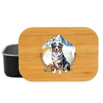 Aussie Dog Landscape Nature Illustration - Lunch Box - black - Front