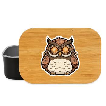Eule Steampunk Cyborg Brille Zahnräder - Lunch Box - Schwarz - Vorne
