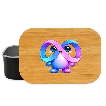 Cute Meta Infinity Mascot Sticker - Lunch Box - black - Front