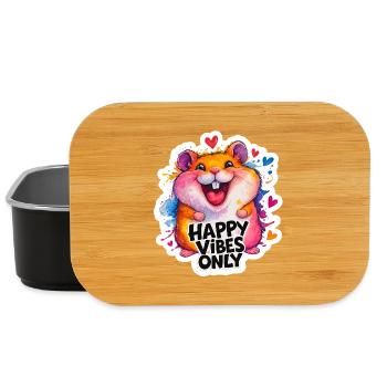 Hamster Happy Vibes Bunt - Lunch Box - Schwarz - Vorne
