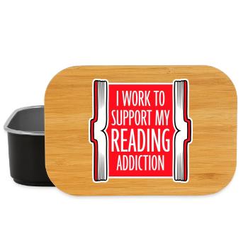 I Work To Support My Reading Addiction Books Logo - Lunch Box - black - Front