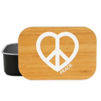 Heart Peace Symbol - Lunch Box - black - Front