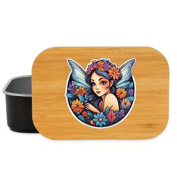 Winged Floral Fairyland - Lunch Box - black - Front