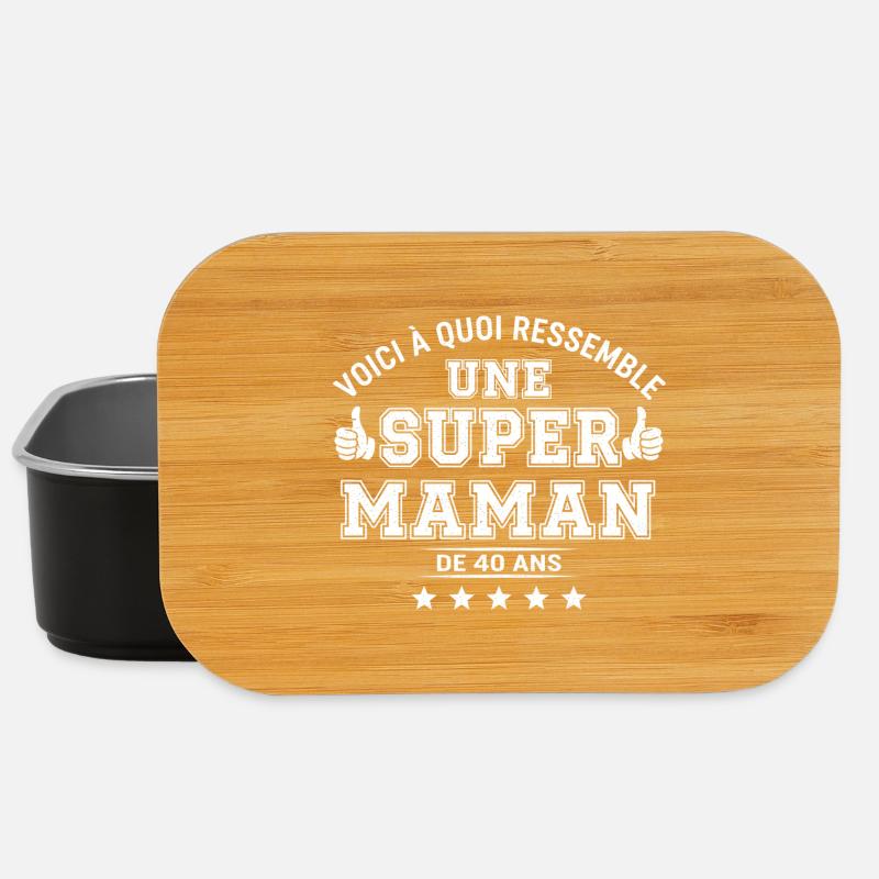 Super Maman 40 Ans - Boîte à goûter - noir