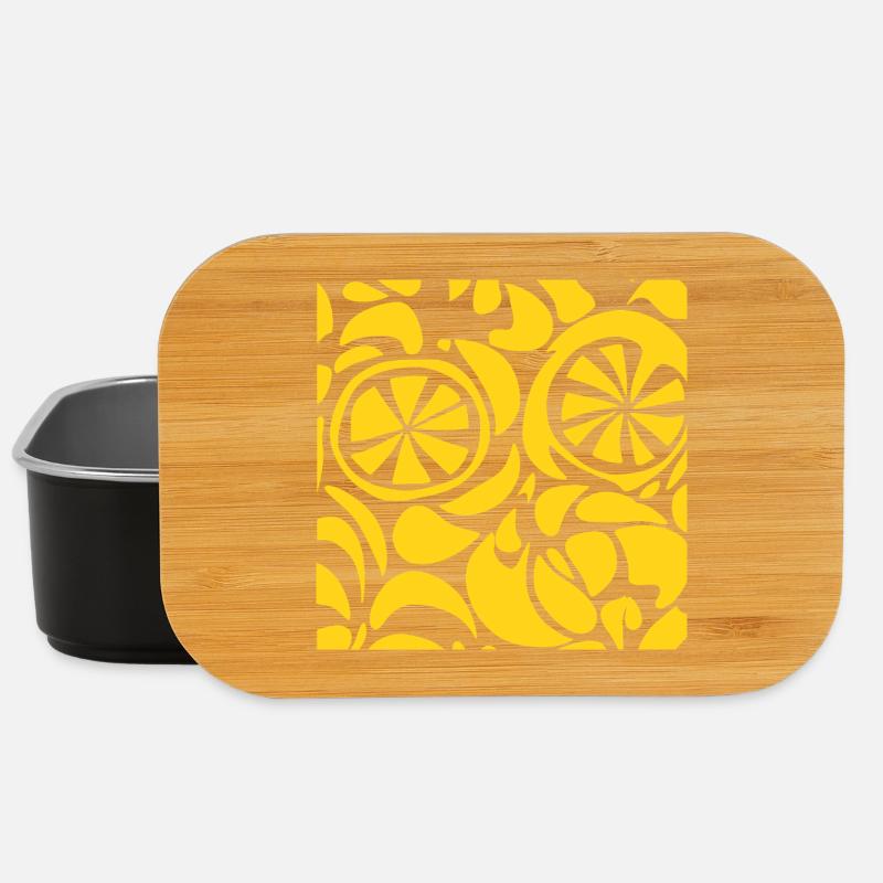 Lemon Pattern Shirt Cute Summer Fruit Aesthetic - Lunch Box - black