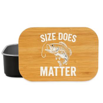 Size Does Matter - Lustiges Angler T-Shirt - Lunch Box - Schwarz - Vorne