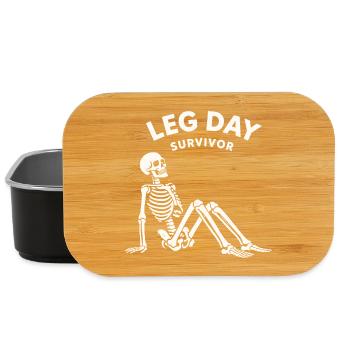 Leg Day Survivor – Fitness Humor Shirt - Lunch Box - black - Front