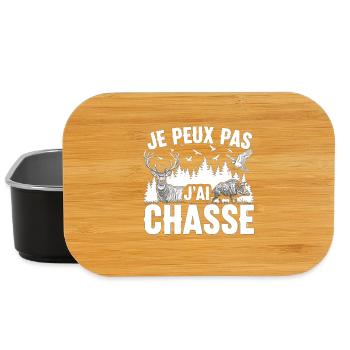 Je Peux Pas J'ai Chasse Cadeau Humour Chasseur - Boîte à goûter - noir - Devant