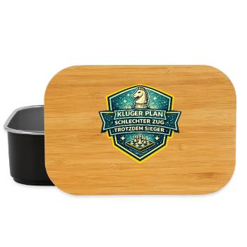 Schachheld Badge: Kluger Plan Sieger - Lunch Box - Schwarz - Vorne
