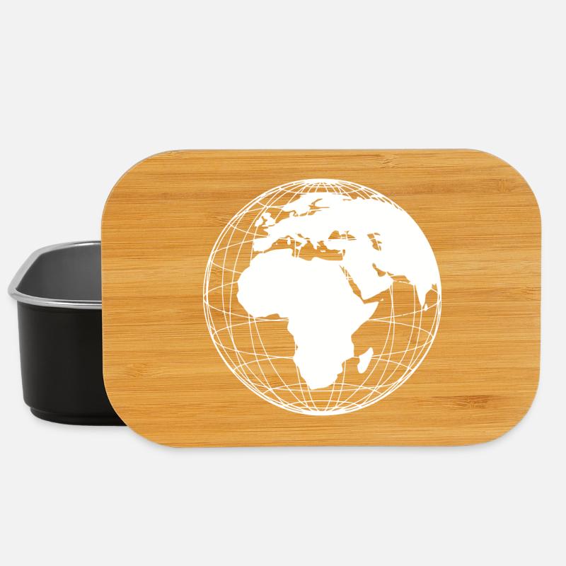 Weltkugel Erde modern minimalistisch - weiß - Lunch Box - Schwarz