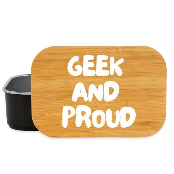 3. Geek and proud - Lunch Box - black - Front