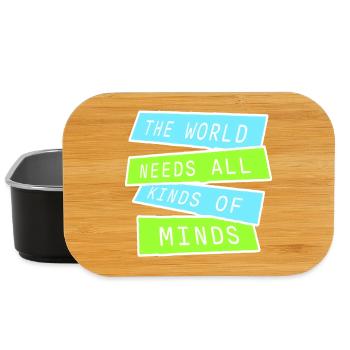 The World Needs All Kinds Of Minds Inspirierend - Lunch Box - Schwarz - Vorne