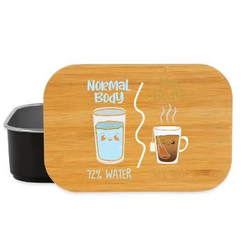 Water vs Tea Kawaii Drink Duel - Lunch Box - black - Front