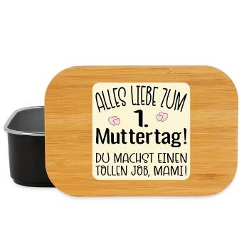 Erster Muttertag Mama - Lunch Box - Schwarz - Vorne