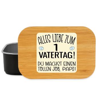 Erster Vatertag Papa Baby - Lunch Box - Schwarz - Vorne