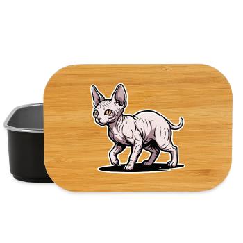Sphynx Katze Haarloses Spazieren-Porträtdesign - Lunch Box - Schwarz - Vorne