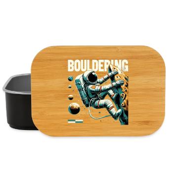 Astronaut Bouldering – Climbing in Space Design - Lunch Box - black - Front