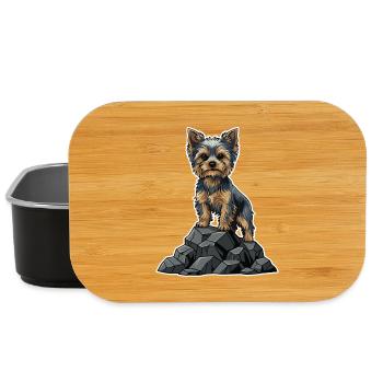 Yorkshire Terrier Hund auf Rock Proud Porträt - Lunch Box - Schwarz - Vorne