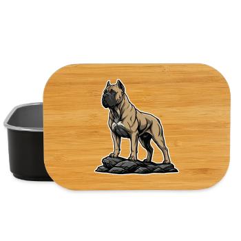 Chien Cane Corso sur Rocher Portrait Puissant - Boîte à goûter - noir - Devant