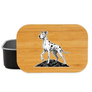 Deutsche Dogge Harlekin-Hund auf dem Riesenfelsen - Lunch Box - Schwarz - Vorne