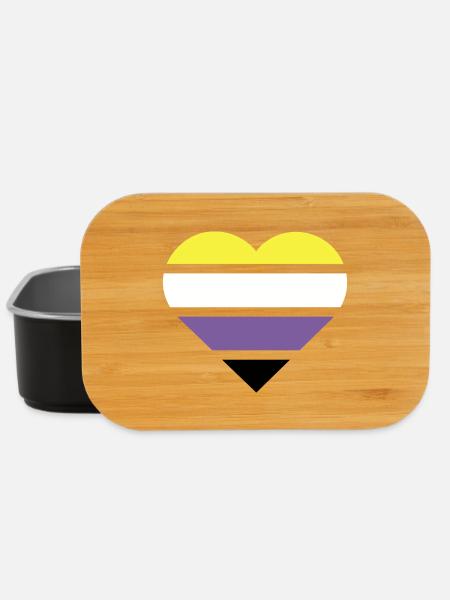 Pride Flag Heart · Nonbinary - Lunch Box - black