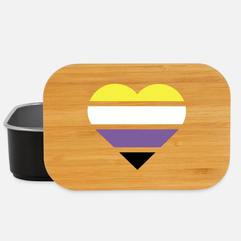 Pride Flag Heart · Nonbinary - Lunch Box - black