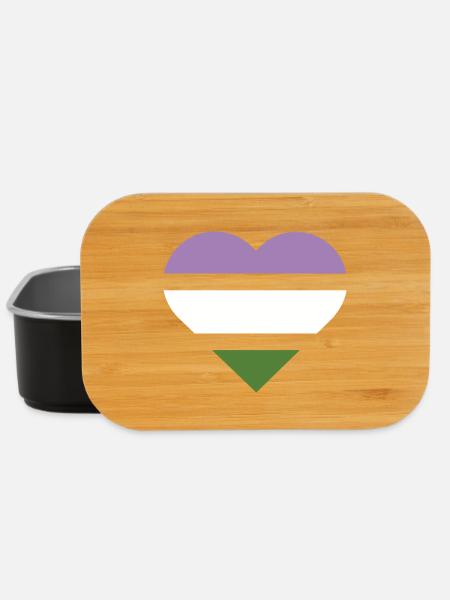 Pride Flag Heart · Genderqueer - Lunch Box - Schwarz