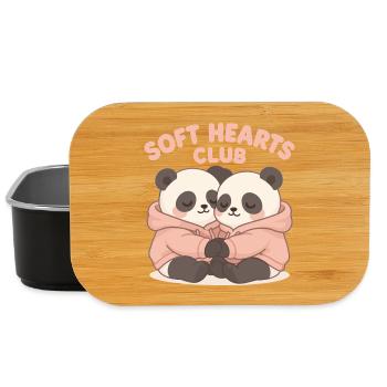Süße Pandas im Hoodie – Soft Hearts Club Art - Lunch Box - Schwarz - Vorne