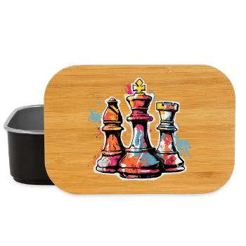 Schach Graffiti Figuren Design für Männer Geschenk - Lunch Box - Schwarz - Vorne