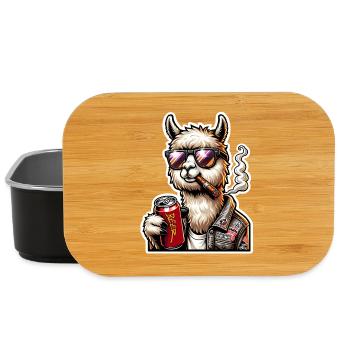 Alpaka Party Bier  - Lunch Box - Schwarz - Vorne